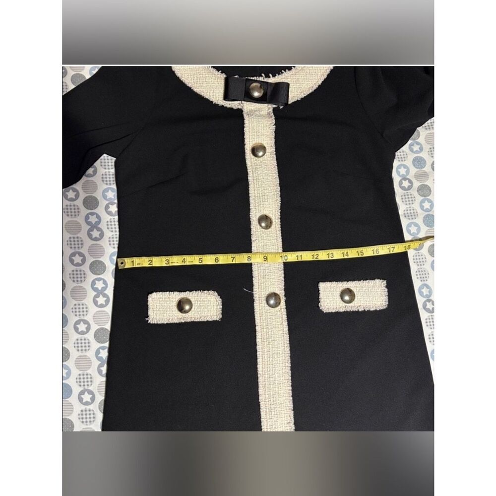 🛍️ Rinascimento Black Mini Dress with Cream Trim - Picture 8 of 8